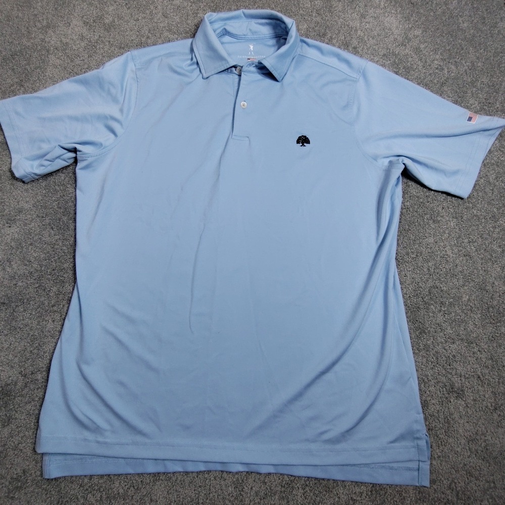 Fairway & Greene Polo Shirt Mens M Performance Blue Golf Stretch Good